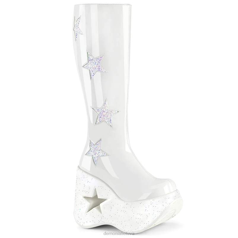 dinamitas-218 Demonia XDP2264 balta lakuota balta multi blizgučiai