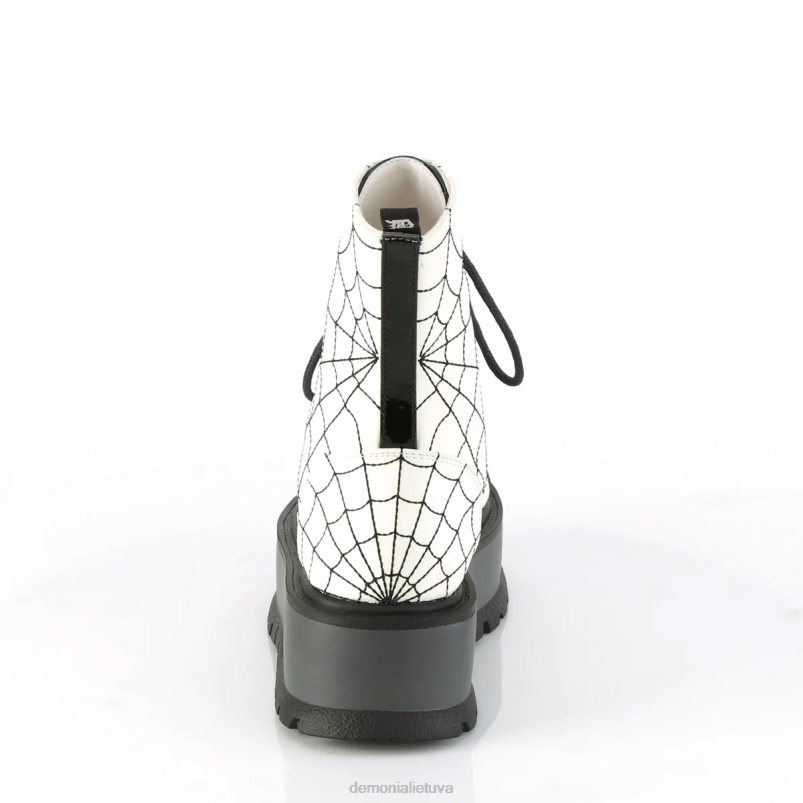 tinginys-88 Demonia XDP2161 balto švytėjimo veganiškos odos-juodos spalvos lakas