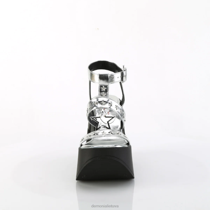 dinamitas-12 Demonia XDP21121 sidabrinė metalinė veganiška oda