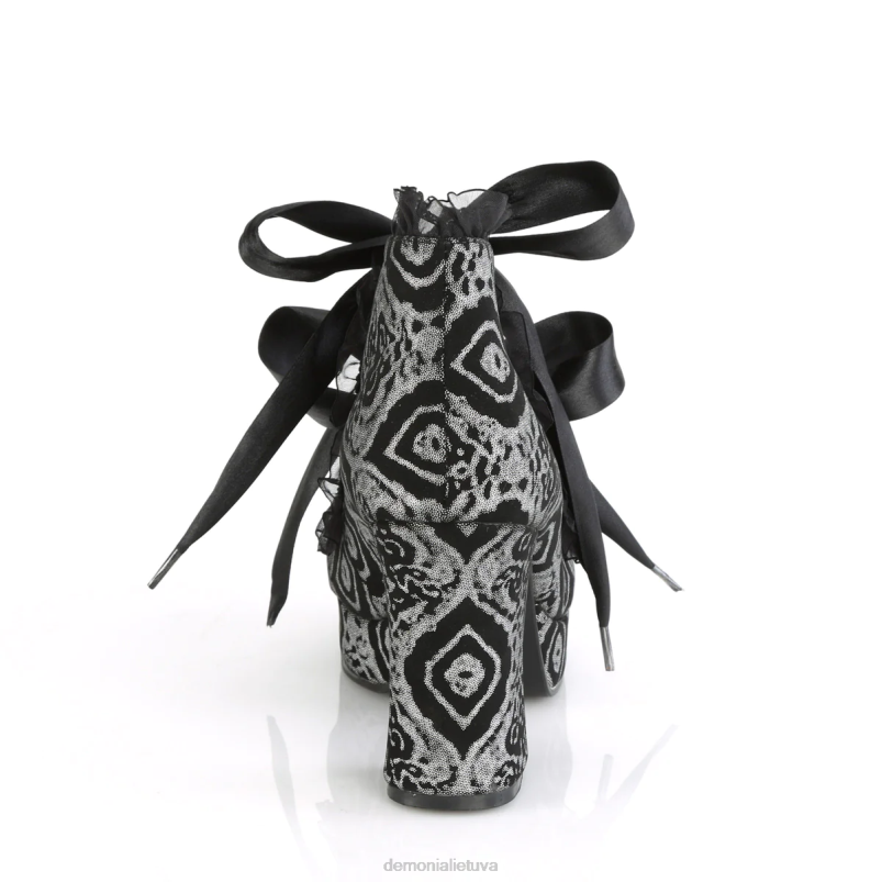 gothika-53 Demonia XDP21173 juodai sidabrinė dirbtinė nubuko oda