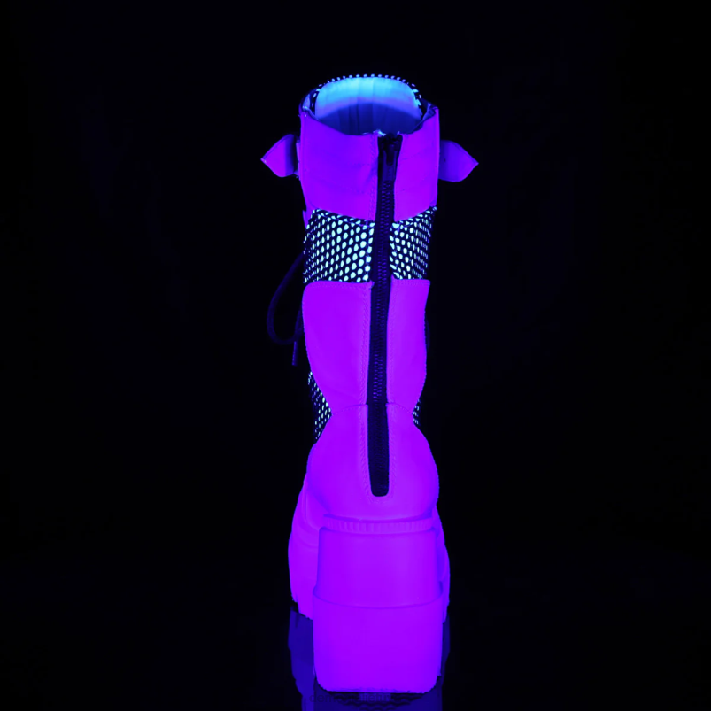 kratytuvas-70 Demonia XDP21302 baltas veganiškas odinis juodas tinklelis