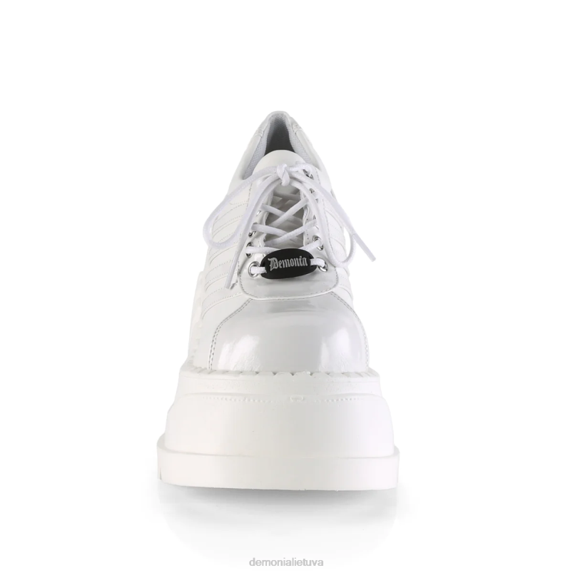 stomp-08 Demonia XDP21383 balta lakuota veganiška oda