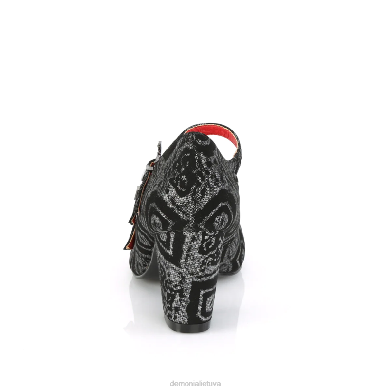 vivika-38 Demonia XDP21468 juodai sidabrinė dirbtinė nubuko oda